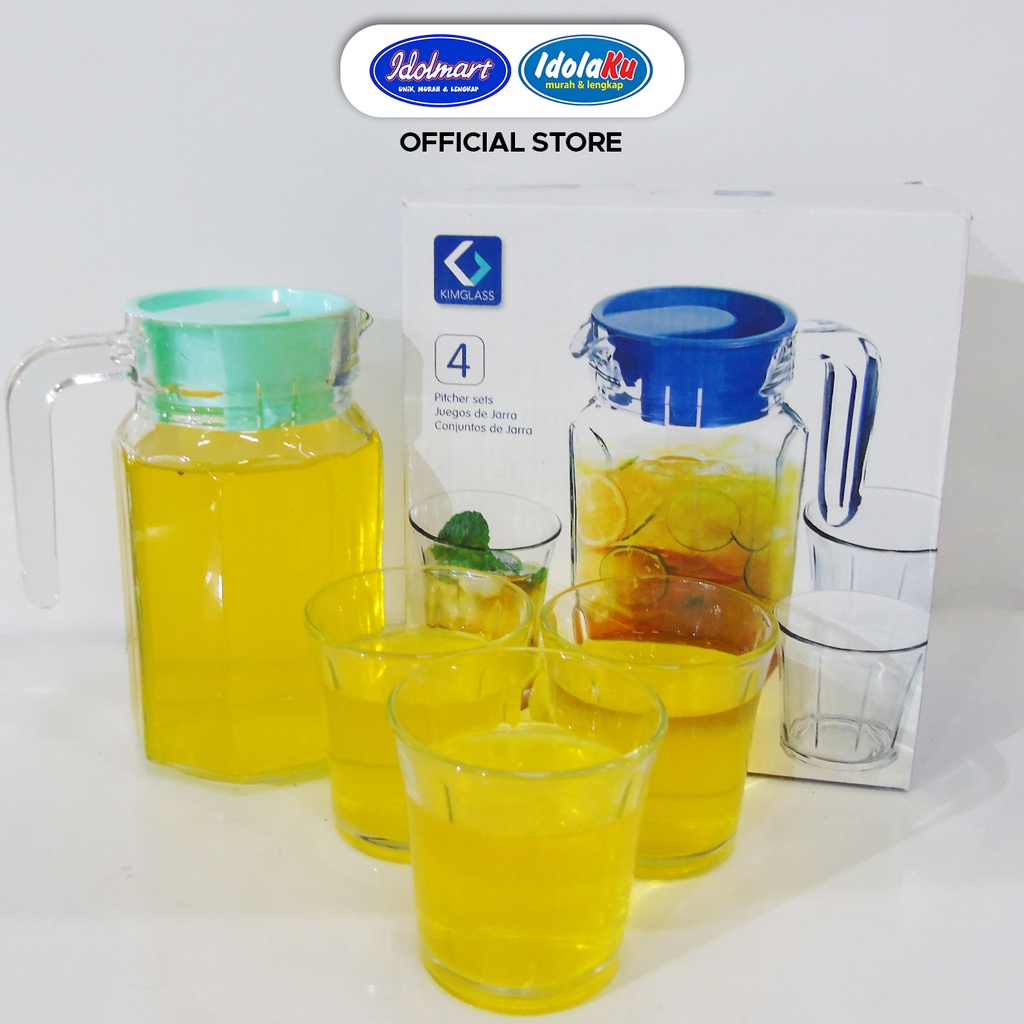 Jual IDOLMART Tea Pot Set Kaca 4 in 1 Kalea Kimglass Gelas Teko Kado