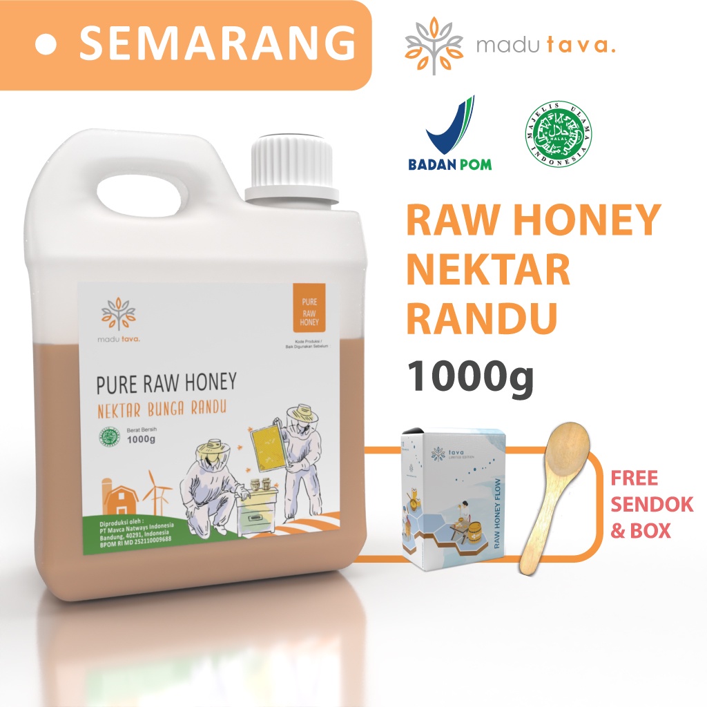 Jual Madu Murni Asli Tava Nektar Randu 1kg Grade A 100 Alami Pure Natural Raw Honey Shopee