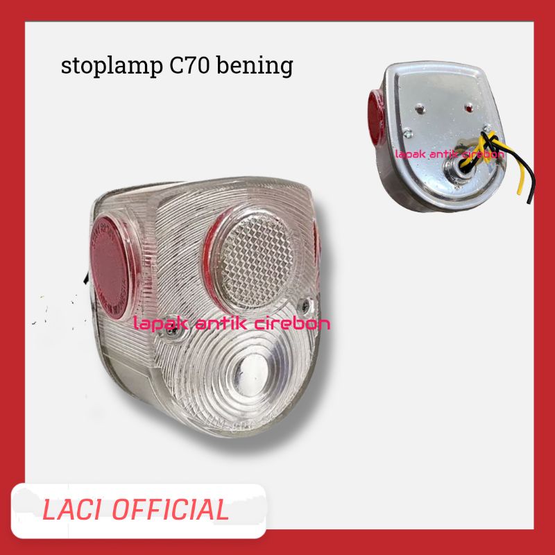 Jual lampu belakang stoplamp stopan honda c70 bening matakucing merah ...