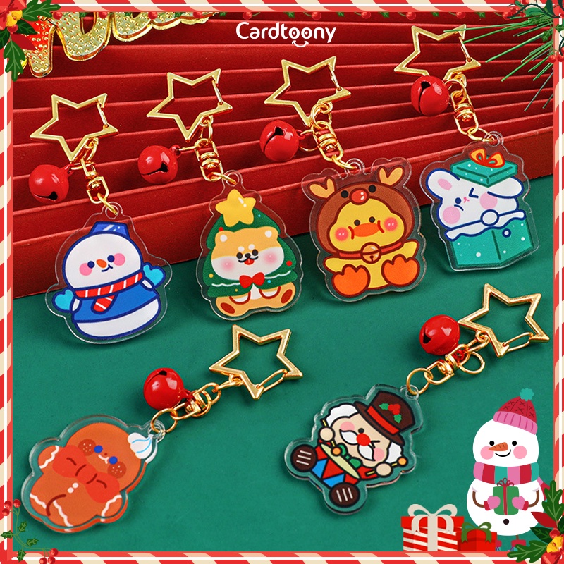 Jual Gantungan Kunci Akrilik Natal Dengan Bel Lonceng Christmas ...