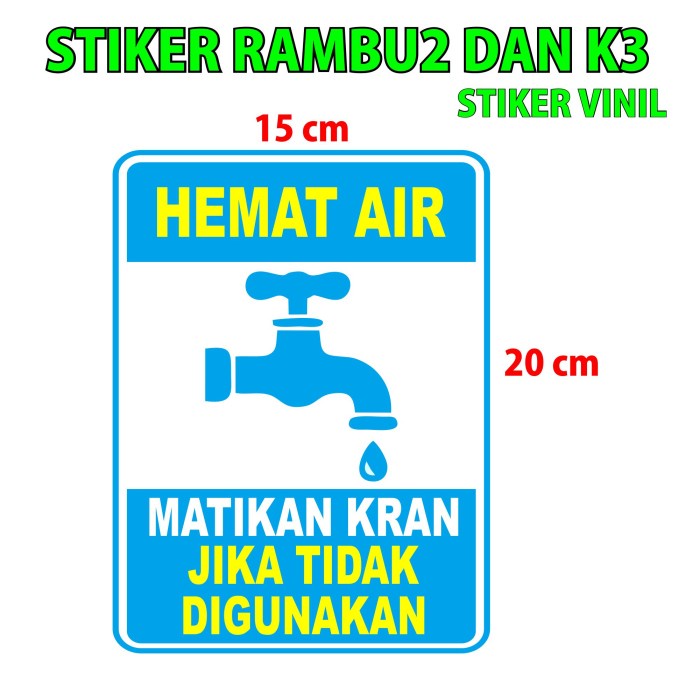 Jual Stiker Hemat Air Matikan Jika Tidak Di Gunakan Vinil Shopee Indonesia 6473