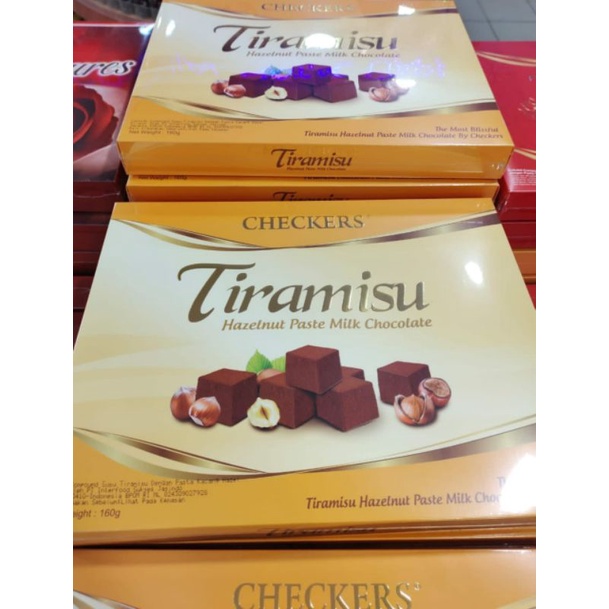 Jual Checkers Tiramisu Hazelnut Chocolate 160gr | Shopee Indonesia