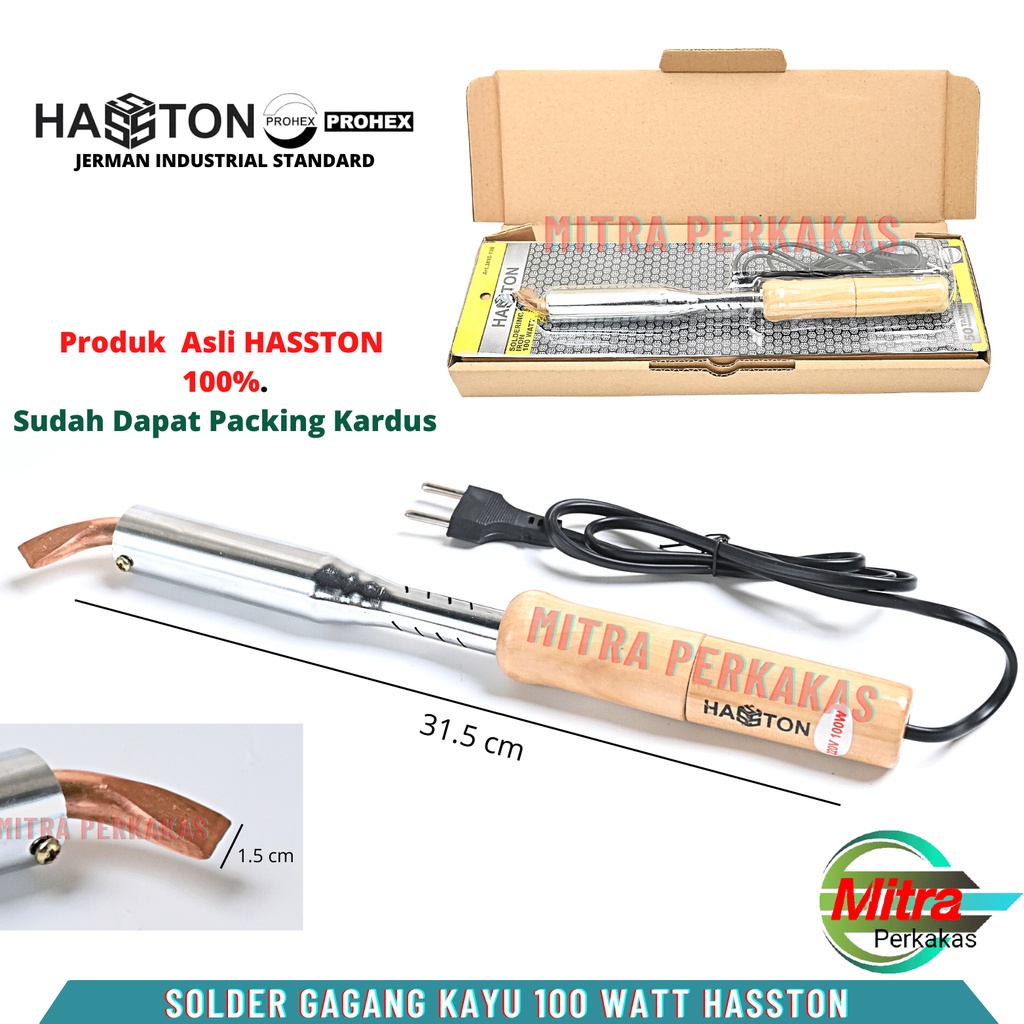 Jual Solder Listrik Hasston Watt Solder Listrik Gagang Kayu Watt Soldering Iron Alat