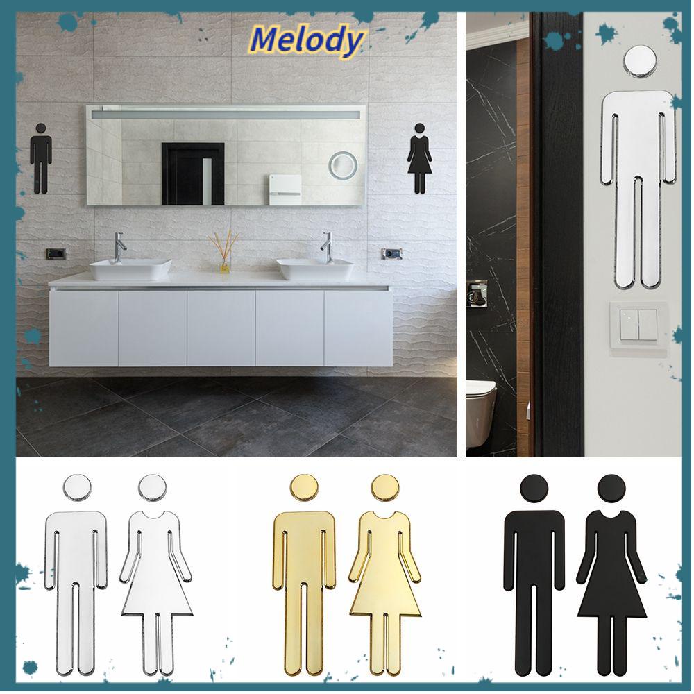 Jual Melodg 3d Toilet Sign Signage Board Perekat Diri Kamar Mandi Restroom Toilet Diy Pintu