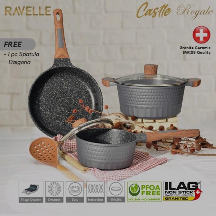 Jual ravelle castle royale panci set - cookware set - ilag granitec ...