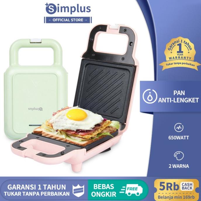 Jual Simplus Sandwich Maker Low Watt Pemanggang Roti Toaster | Shopee ...