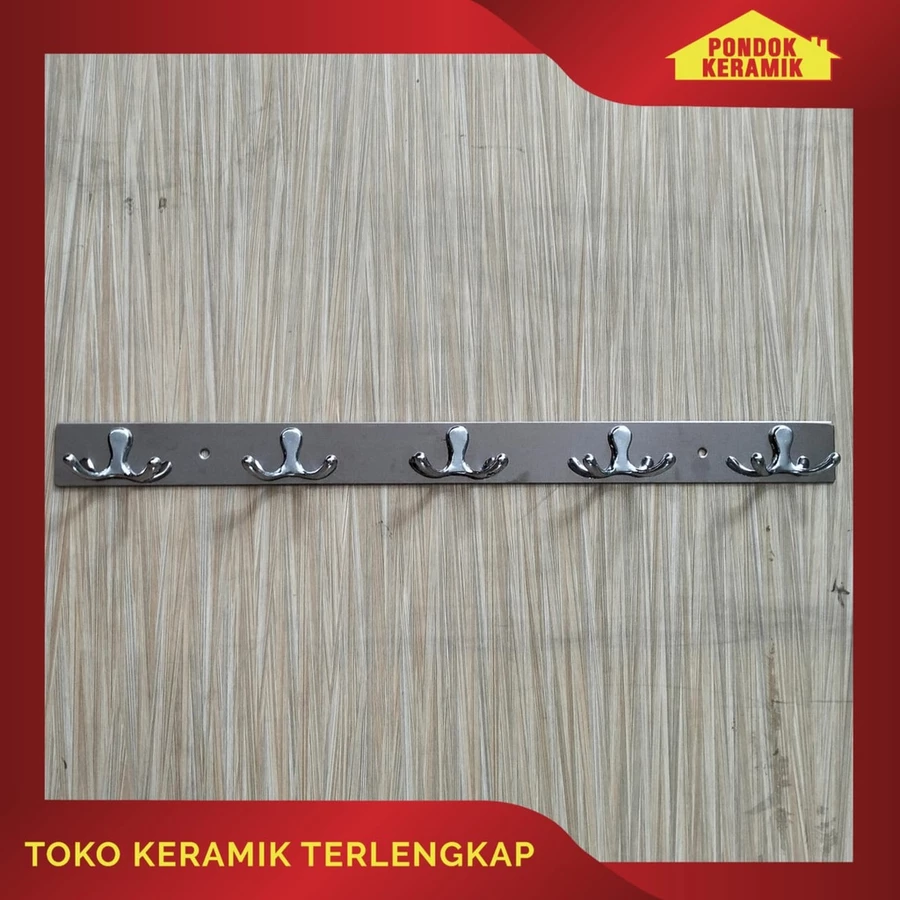 GANTUNGAN BAJU TEMPEL TEMBOK / GANTUNGAN DINDING 5 KAIT
