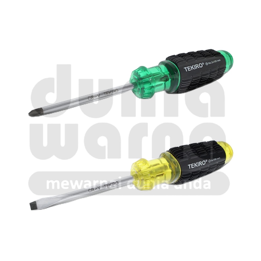 Jual Tekiro Obeng Gagang Karet Plus (+) / Minus (-) PH2 x 200 mm ...