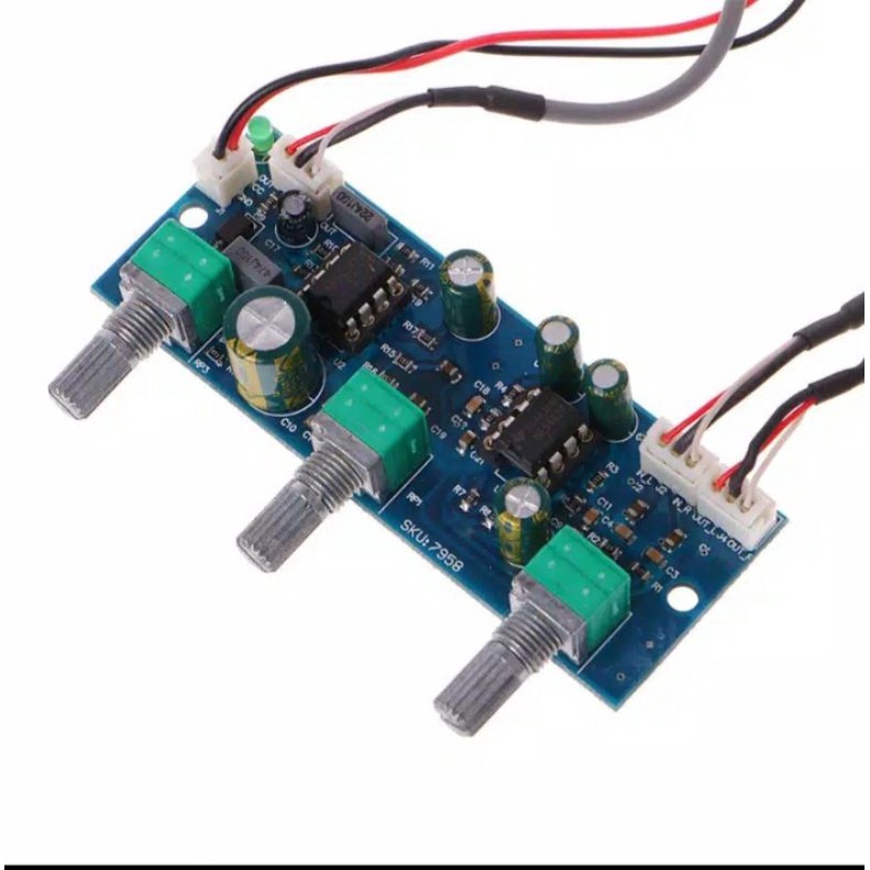 Jual Low pass filter,tone control ic NE5532. pre amplifier 2.1 ch