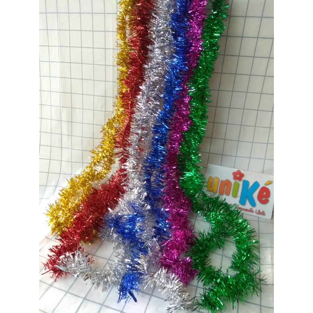 Jual SLINGER Warna/i TEBAL 4,5cm Tinsel Rumbai 2 meter Hiasan Dekorasi ...
