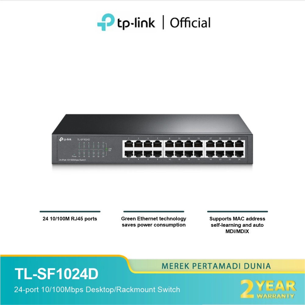 Jual TP-Link TL-SF1024D 24-port 10/100Mbps Desktop 13 Rack Mountable ...