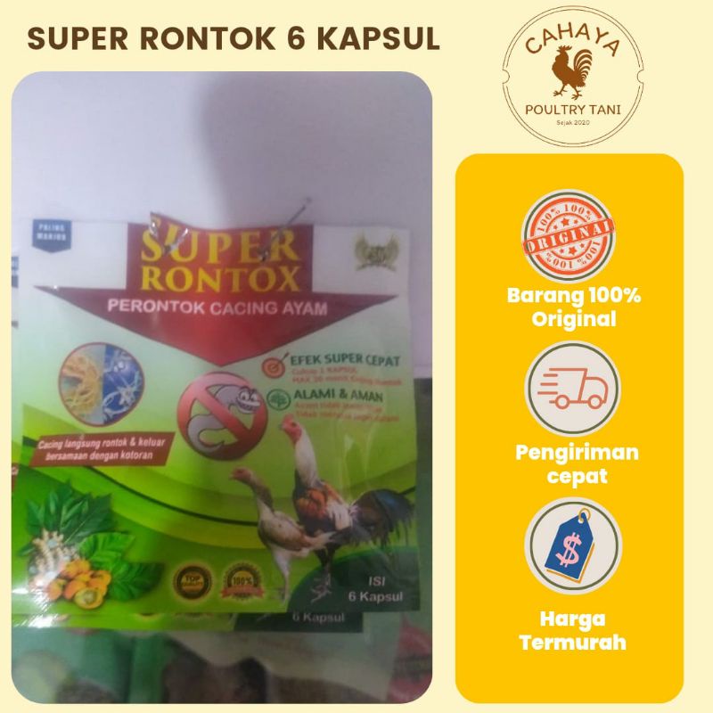 Jual Obat Cacing Ayam SUPER RONTOK 6 kapsul | Shopee Indonesia