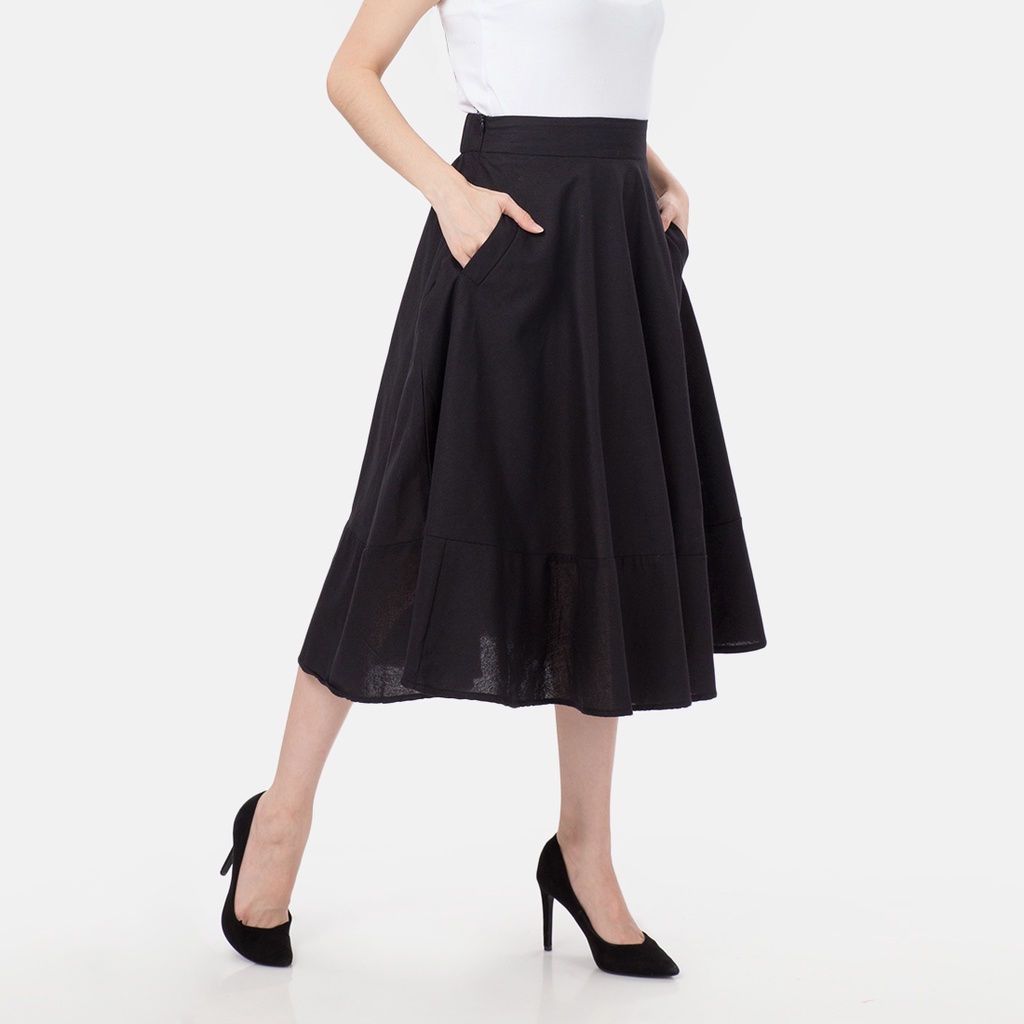 Jual MKY CLOTHING ROK MIDI LINEN | Shopee Indonesia
