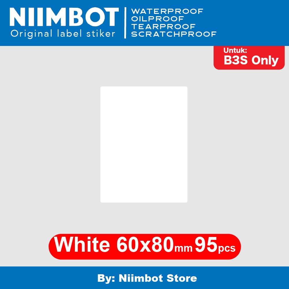 Jual Thermal Label Stiker Niimbot B3S Only White Transparent Color ...