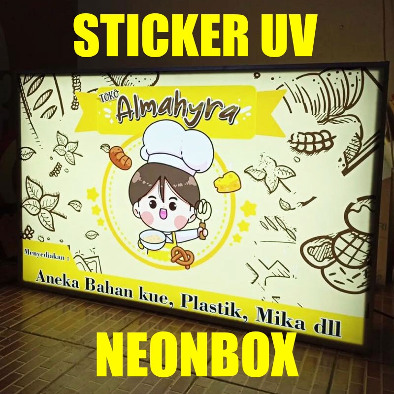 Jual STICKER PRINT UV NEONBOX UNTUK PAPAN NAMA TOKO | Shopee Indonesia