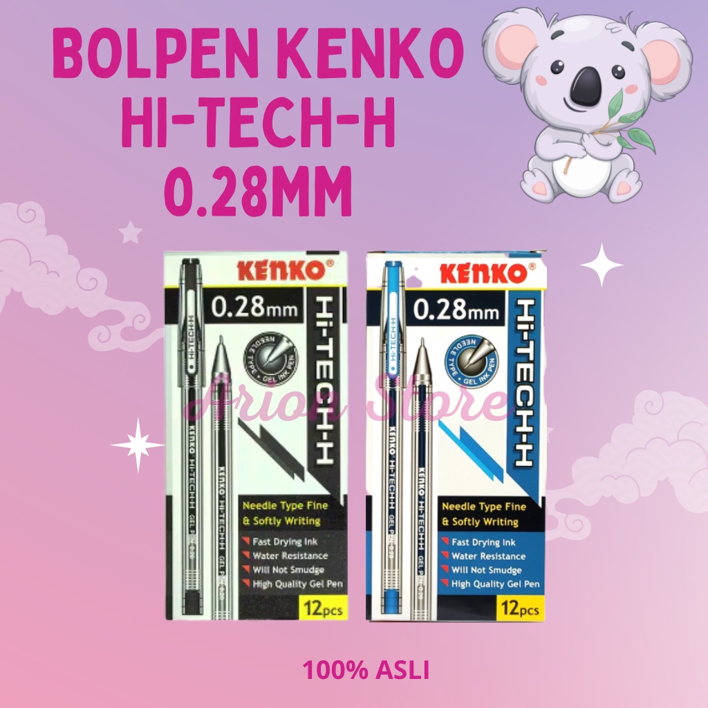Jual [ARION STORE] BALLPOINT KENKO HI-TECH 0.28 BLACK DAN BLUE / PULPEN ...