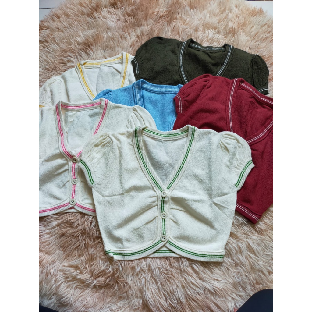 Jual Bolero tangan pendek wanita rajut kancing | Shopee Indonesia