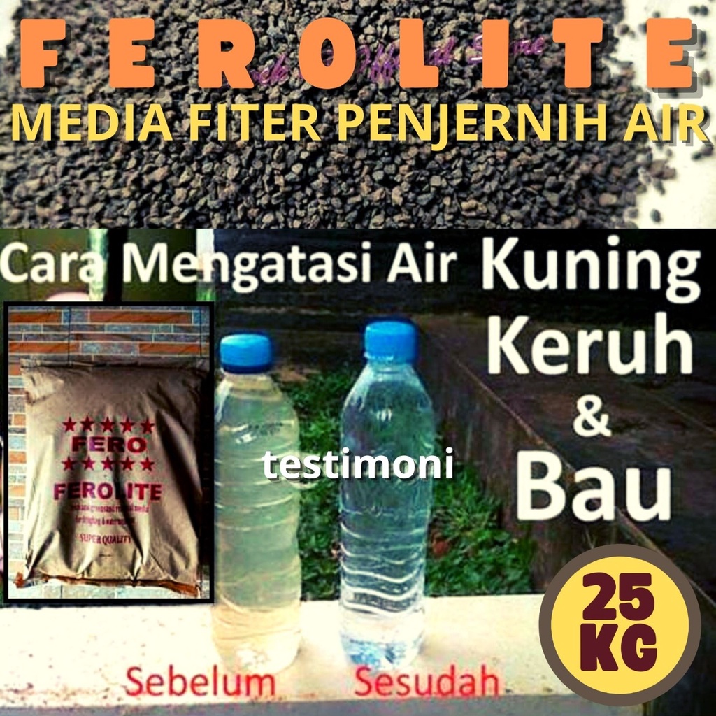 Jual Pasir Aktif Ferolite Penjernih Air Kotor Kuning Dan Bau Besi Water Filter Kg Shopee