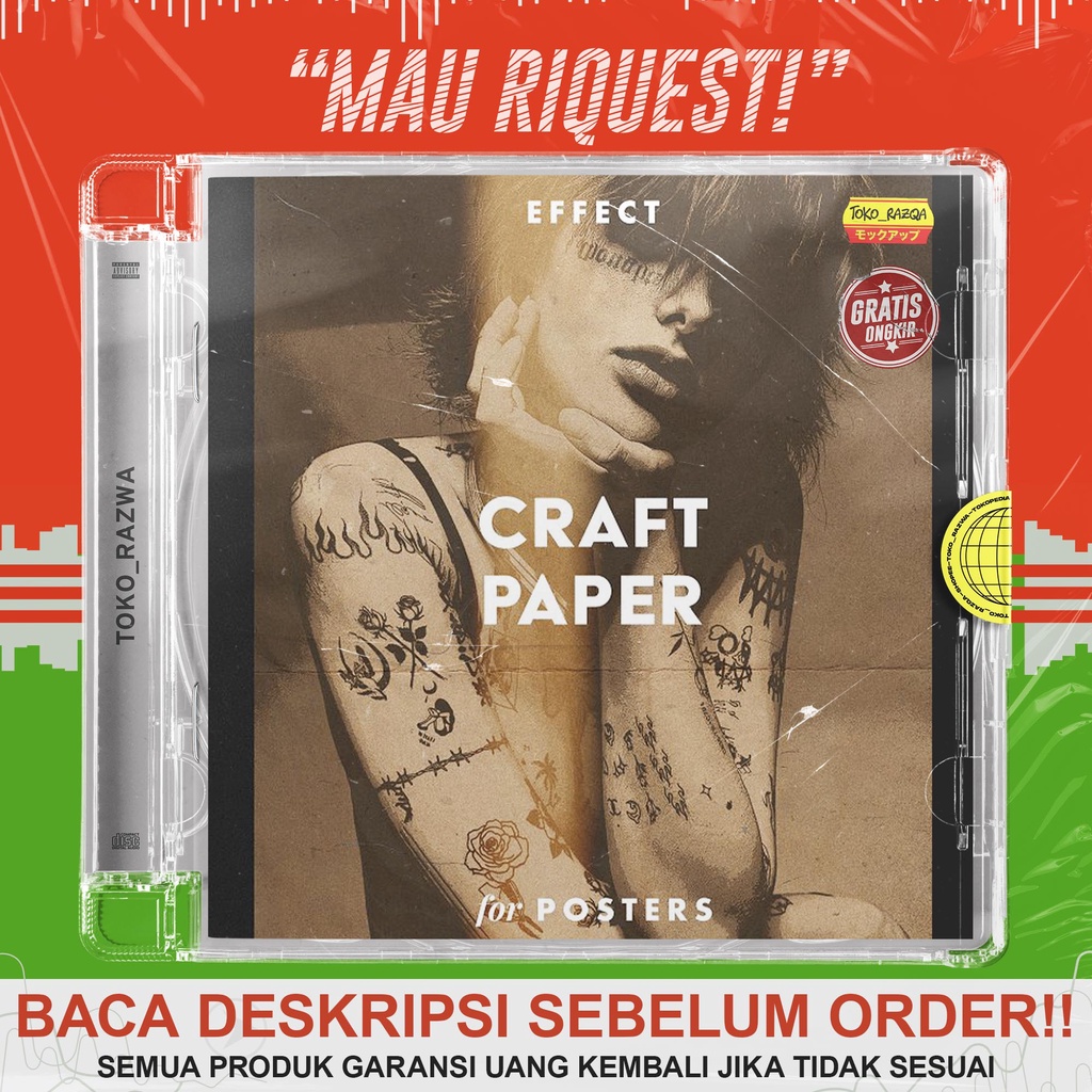 Jual Craft Paper Effect Posters For Photoshop PSD Ps Action | Shopee ...