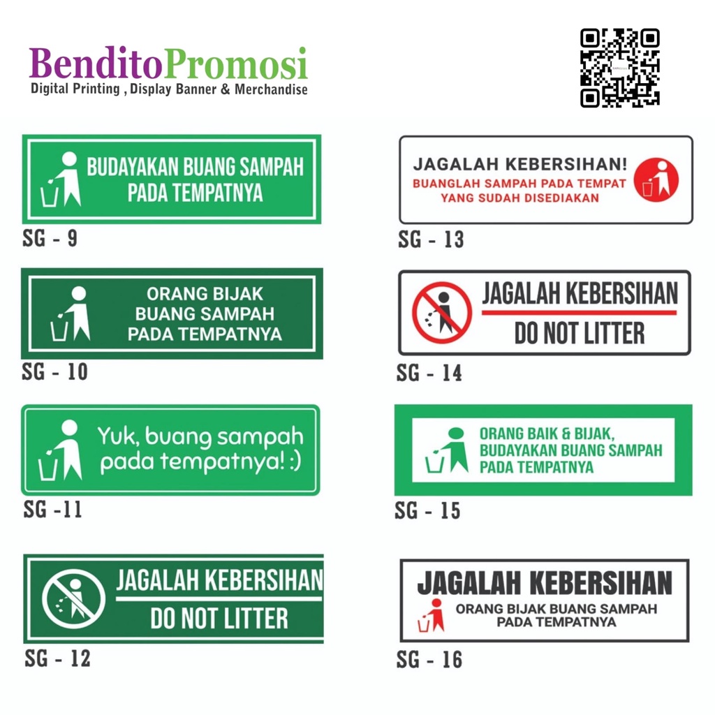 Jual Sticker Sign Label, Jagalah Kebersihan, Stiker Buang Sampah Pada ...