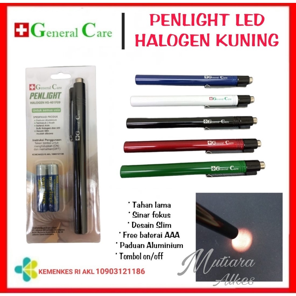 Jual (MUTIARA ALKES) PENLIGHT HALOGEN LAMPU KUNING General Care