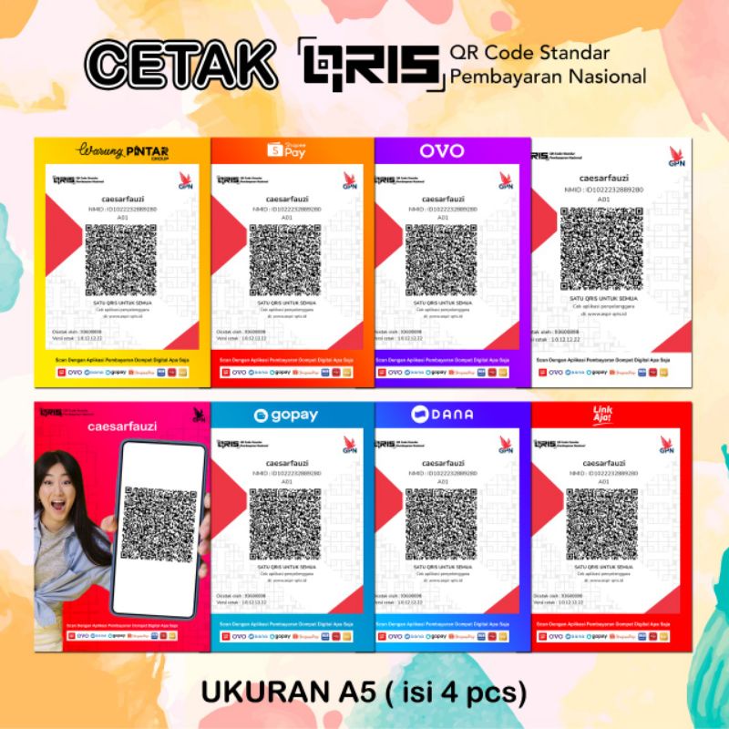 Jual CETAK QRIS QR Code Standar Pembayaran Nasional Daftar Gratis ...