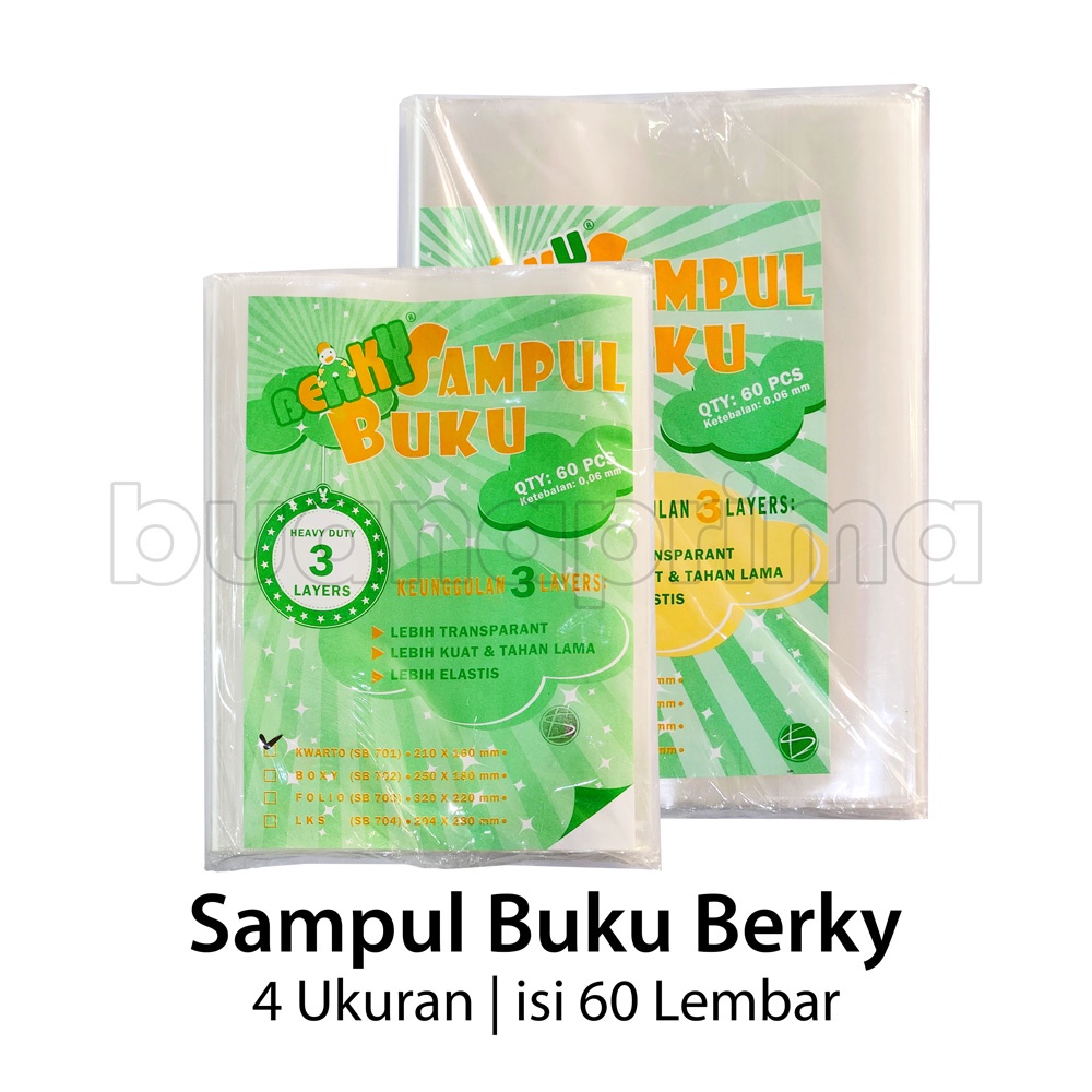 Jual Sampul Buku Tulis Berky Slip Isi 60 Pcs Plastik Kwarto Boxy Folio