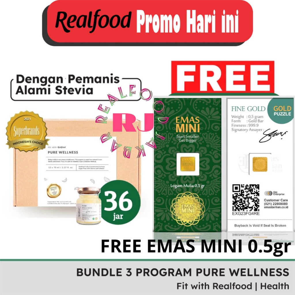 Jual Realfood Pure Wellness Bundle 3 Box Free Hadiah Menarik ( Minuman ...