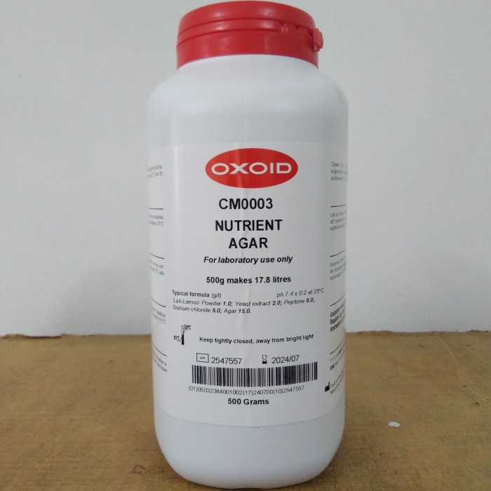 Jual Bahan Kimia PA Microbiology NUTRIENT AGAR (NA) OXOID CM0003B Per ...