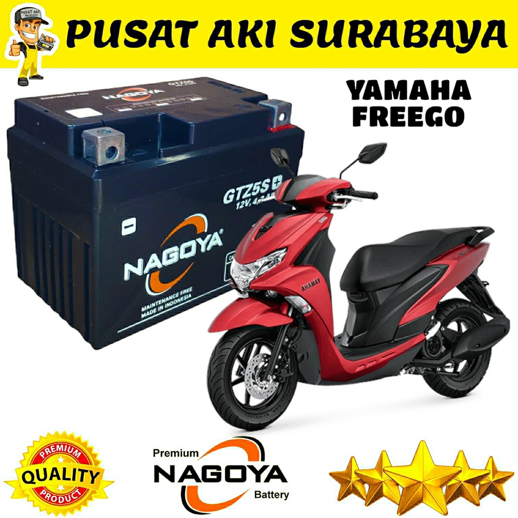Jual AKI FREEGO ACCU KERING NAGOYA GTZ5S 4.2 AMPER MOTOR MATIC FREEGO