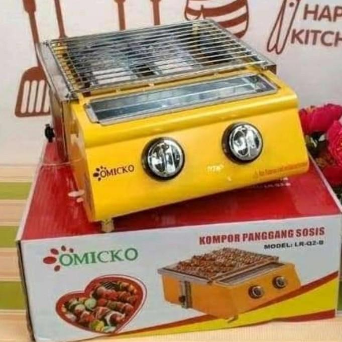 Jual Bakaran Sosis Pembakaran Ikan Dan Sate 2 Tungku Full Kaca Omico