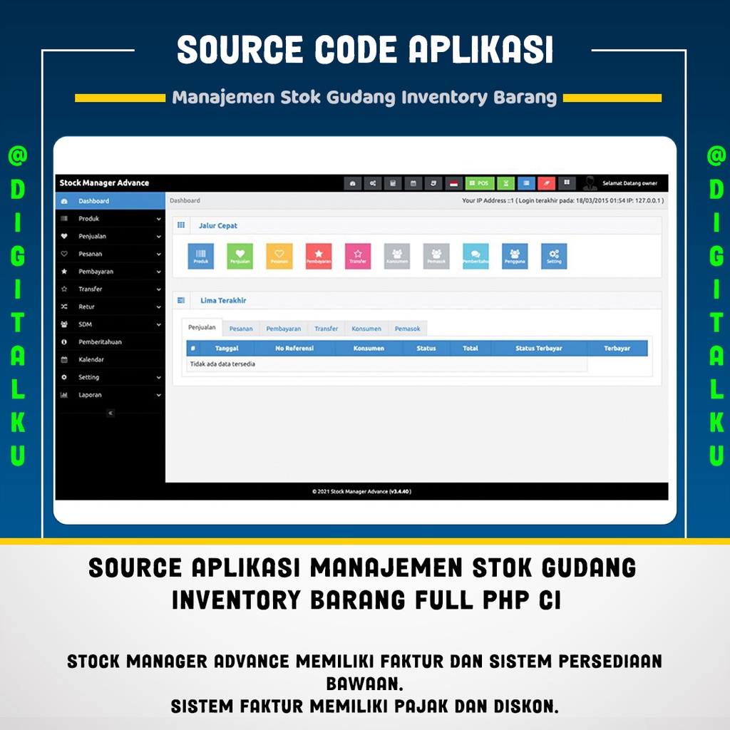 Jual Source Aplikasi Manajemen Stok Gudang Inventory Barang Full PHP CI ...