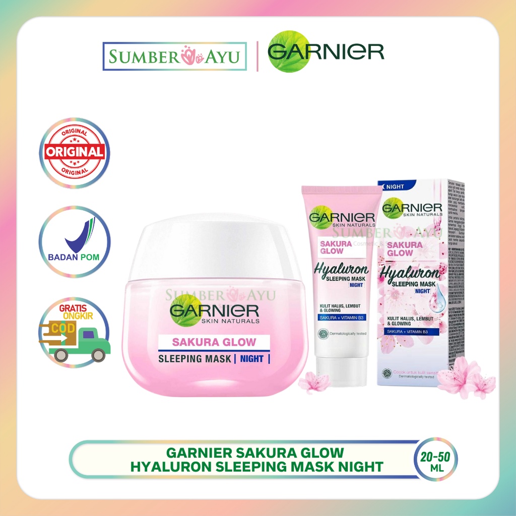 Jual Garnier Sakura Glow Serum Hyaluron Sleeping Mask Night Cream