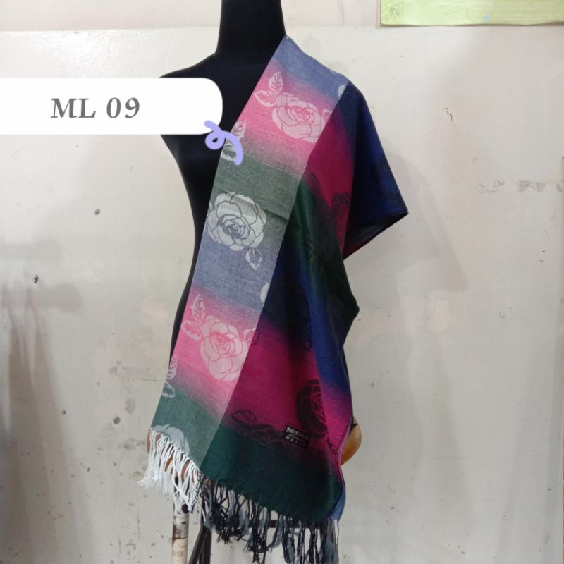 Jual Syal Warna Gradasi Motif Bunga Pashmina Gradasi Selendang