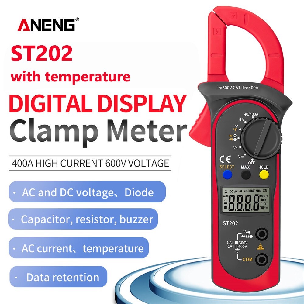 Jual Taffware Aneng ST202 Digital Clamp Multimeter Tang Ampere Voltage ...