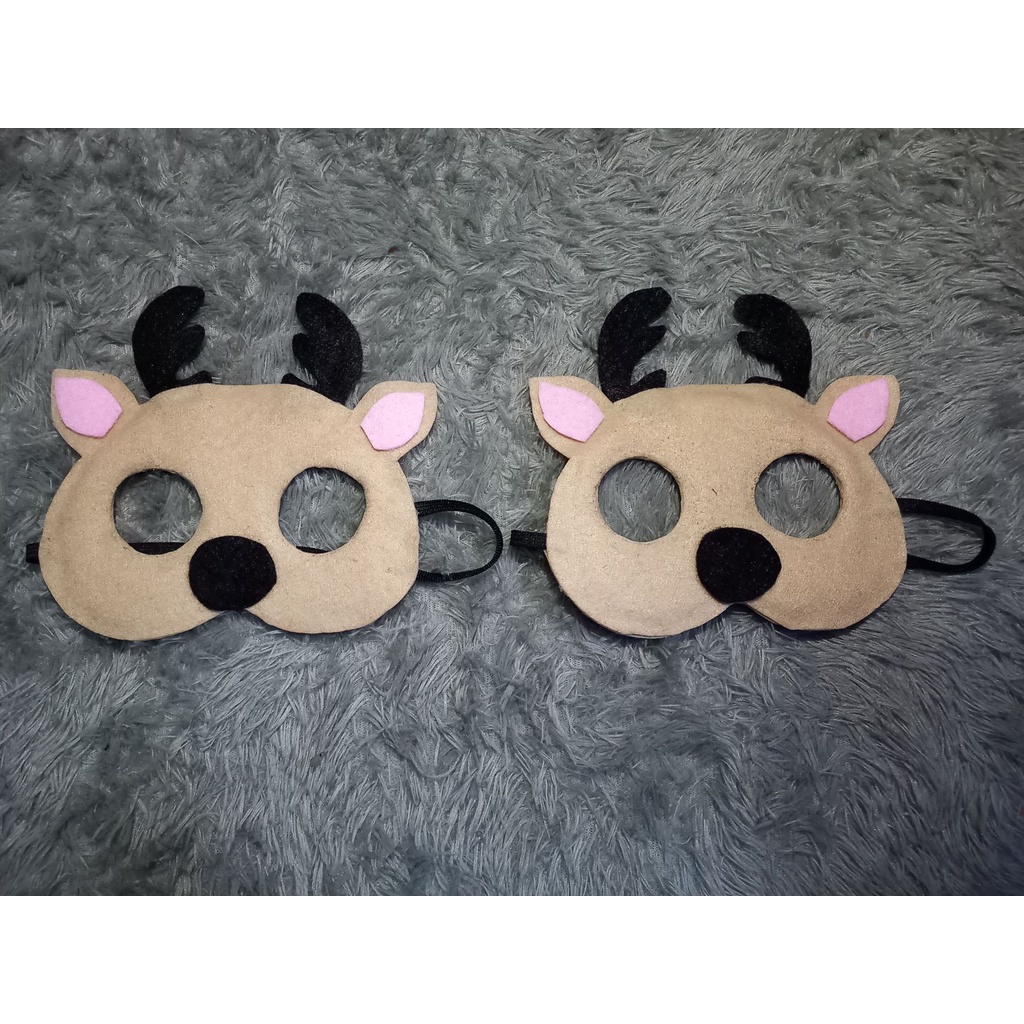 Jual [TRY COLLECTION] Topeng Mask Desain Hewan Rusa Bahan Kain Flanel ...