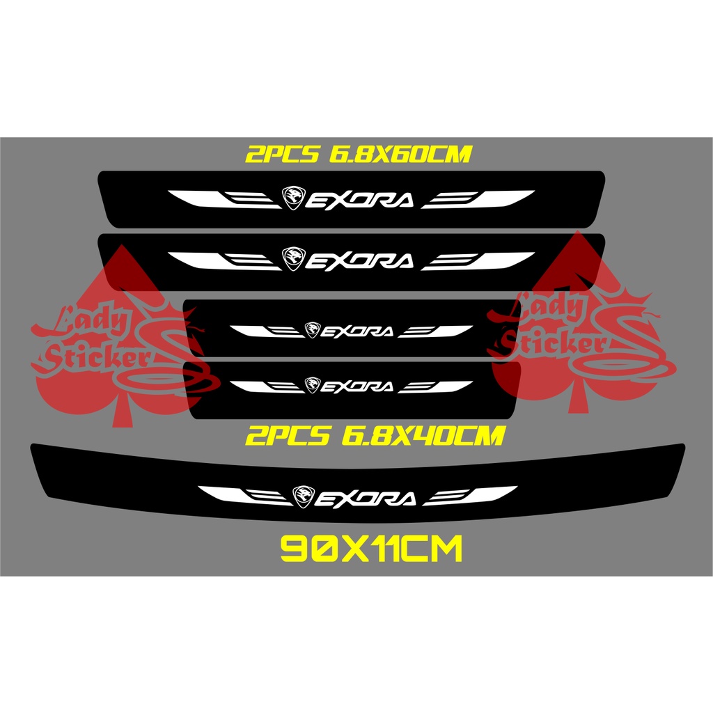 Jual 5pcs sticker sill plate carbon 3d mobil exora sticker karbon 3d ...