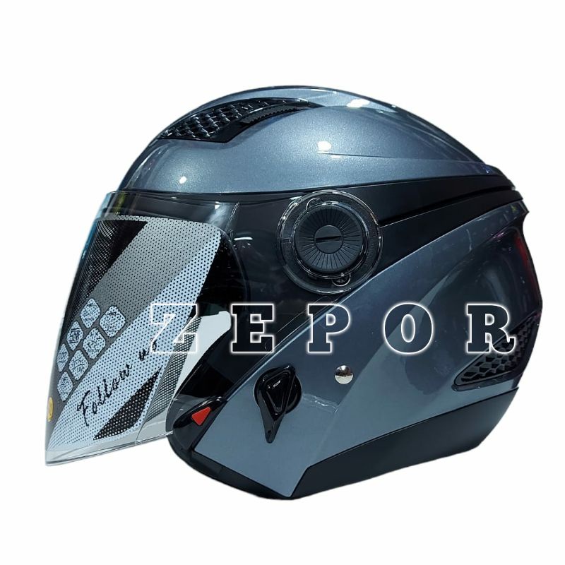 Jual Helm ZEUS ZS610 Solid Grey Titanium Original SNI DOT Half Face