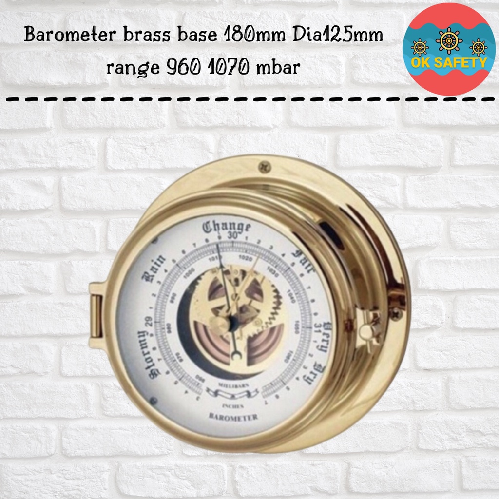 Jual Barometer brass base 180mm Dia125mm range 960 1070 mbar Shopee