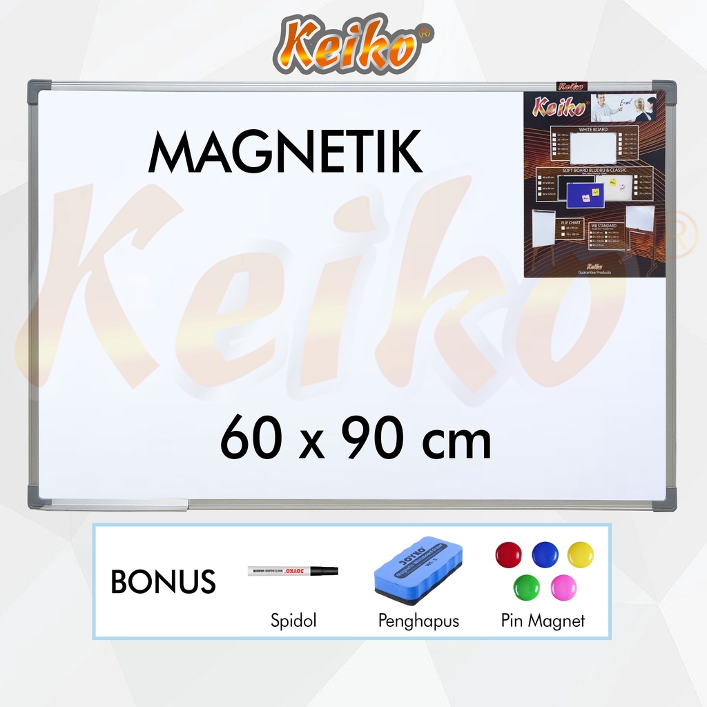 Jual Papan Tulis Whiteboard White Board Gantung Magnet Single Face Keiko 60 X 90 Cm Shopee 7813