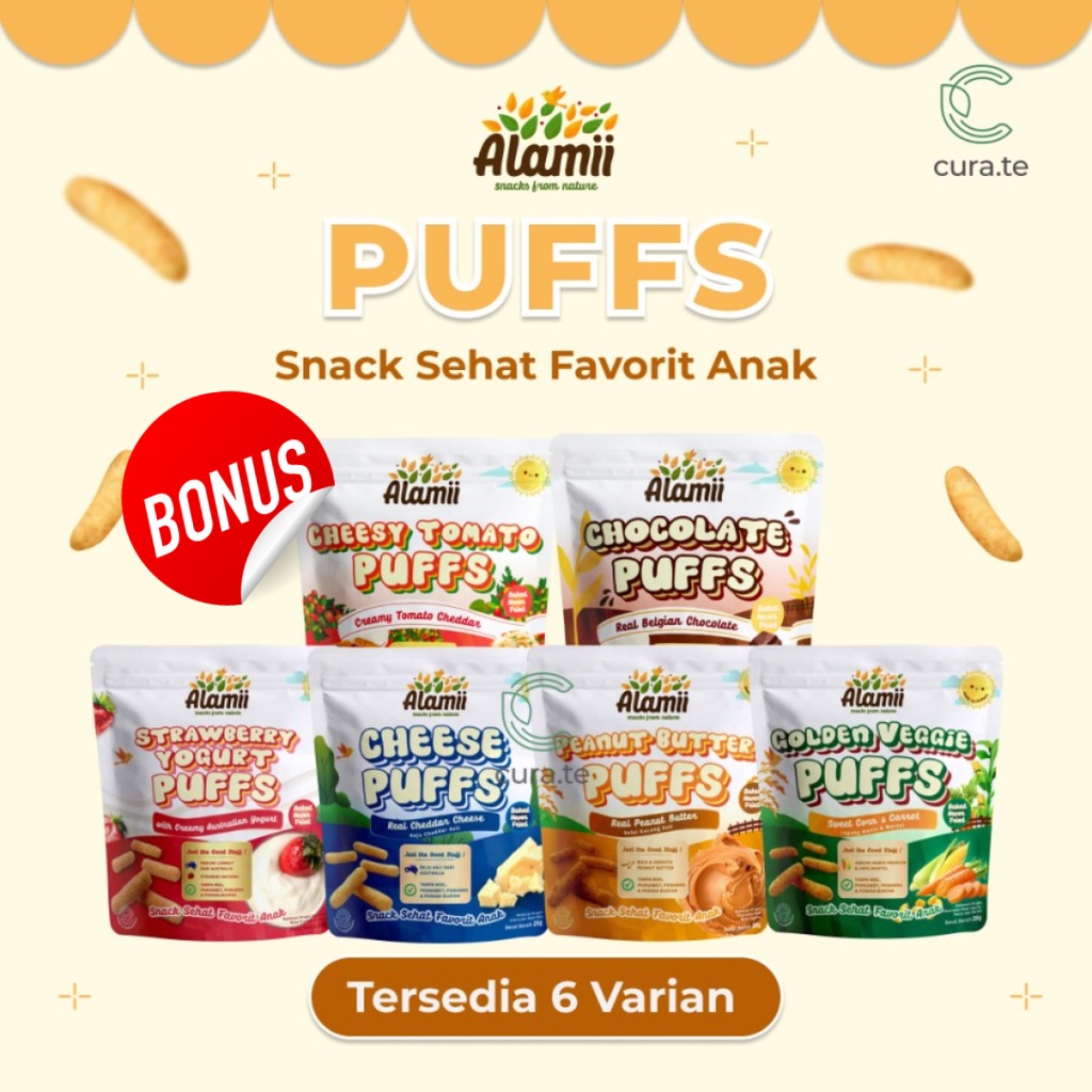 Jual ALAMII PUFFS HEALTHY SNACK ANAK 30GR CEMILAN BISKUIT MPASI BAYI