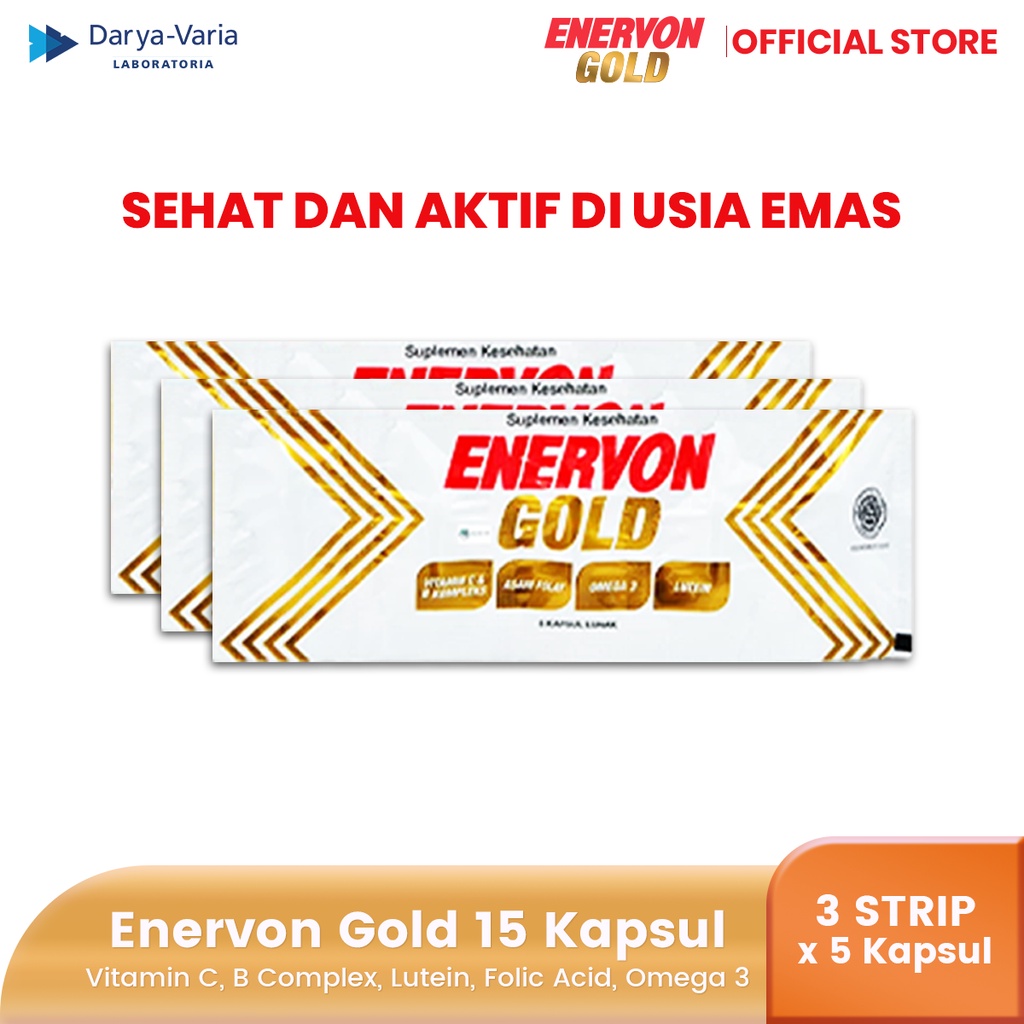 Jual Enervon Gold Vitamin C Dan B Complex (5 Tablet X 3, 5, 10 Strips ...