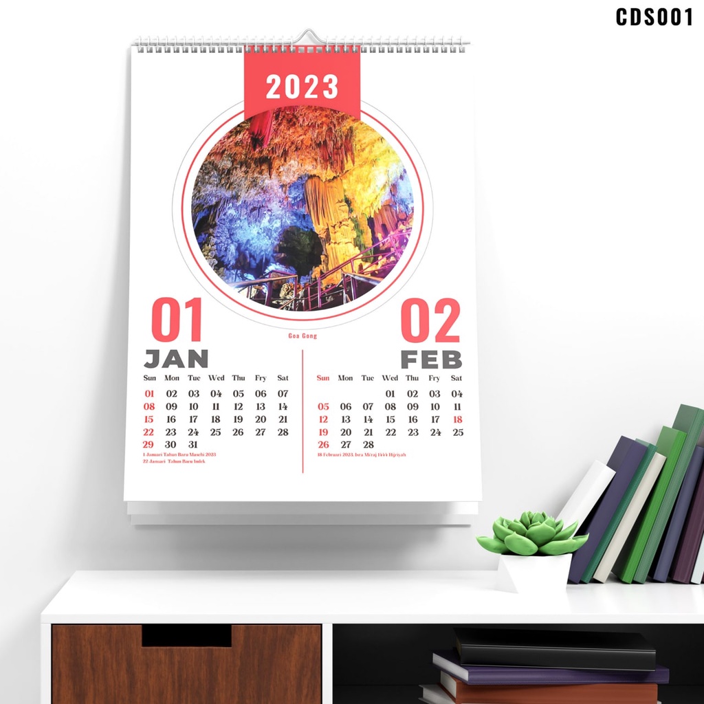 Jual Kalender Dinding 2023 Kalender Aesthetic 2023 Kalender A3 Spiral ...