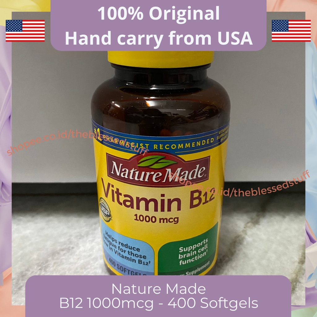 Jual Nature Made Vitamin B12 1000mcg 400 Softgels 100 Original Usa