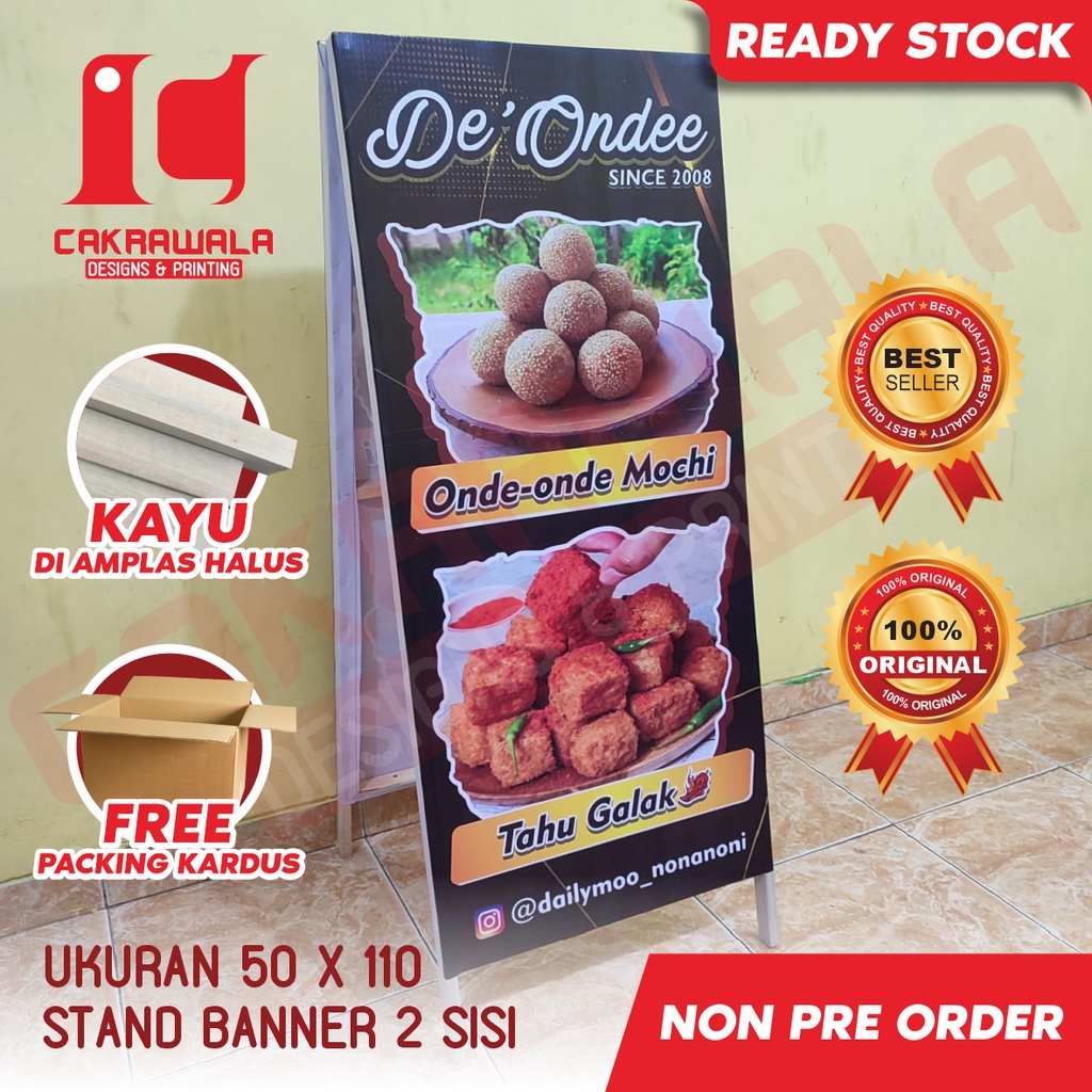 Jual Stand Banner Kayu X Standing Banner Kayu Jualan Onde Onde