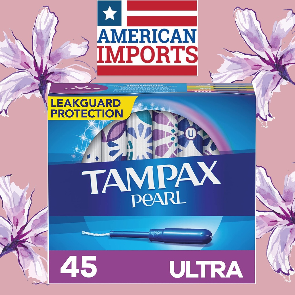 Jual TAMPAX Pearl Tampons Ultra 45 Pieces, Made in the USA Shopee