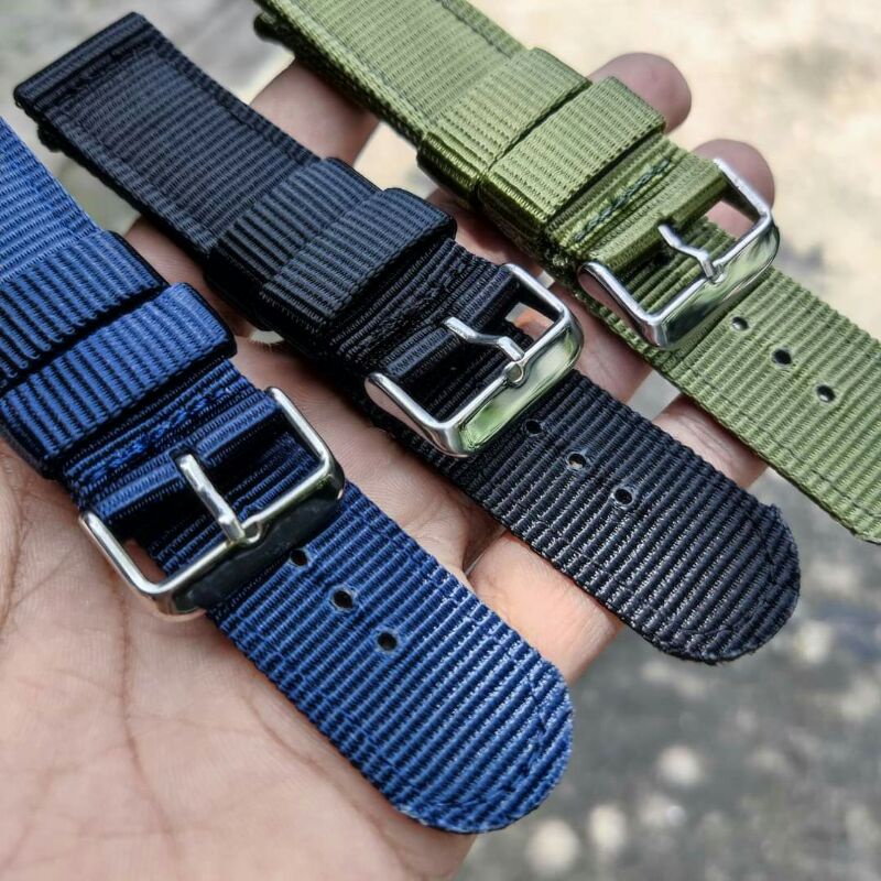 Jual STRAP TALI JAM TANGAN CANVAS KANVAS NYLON 20MM 22MM 24MM TALIJAM