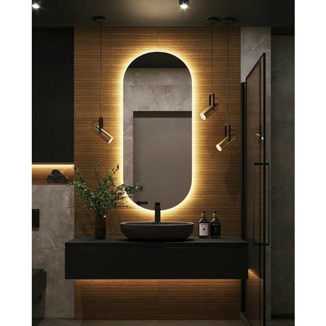 Jual Kaca Cermin Aesthetic Oval Kapsul Dinding Wastafel Kamar Mandi Mirror X Cm Shopee