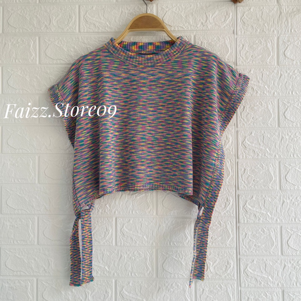 Jual MIDA VEST CROP RAJUT TALI SAMPING WARNA ANGKASA WANITA | Shopee ...