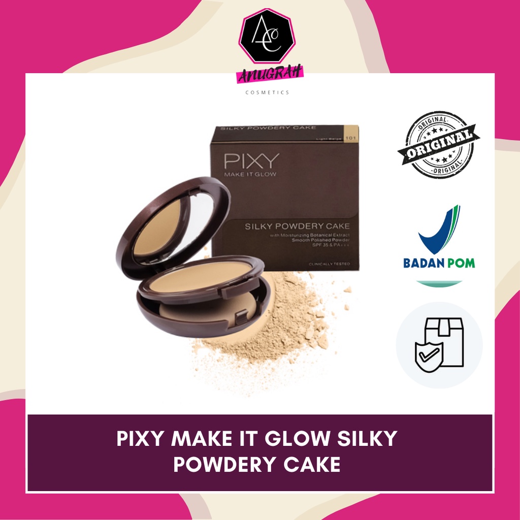 Jual PIXY MAKE IT GLOW SILKY POWDERY CAKE 10g | Shopee Indonesia